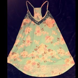 Floral Sequined Tank Top !